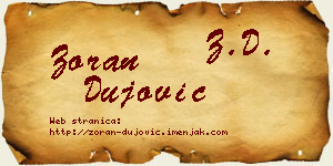 Zoran Dujović vizit kartica